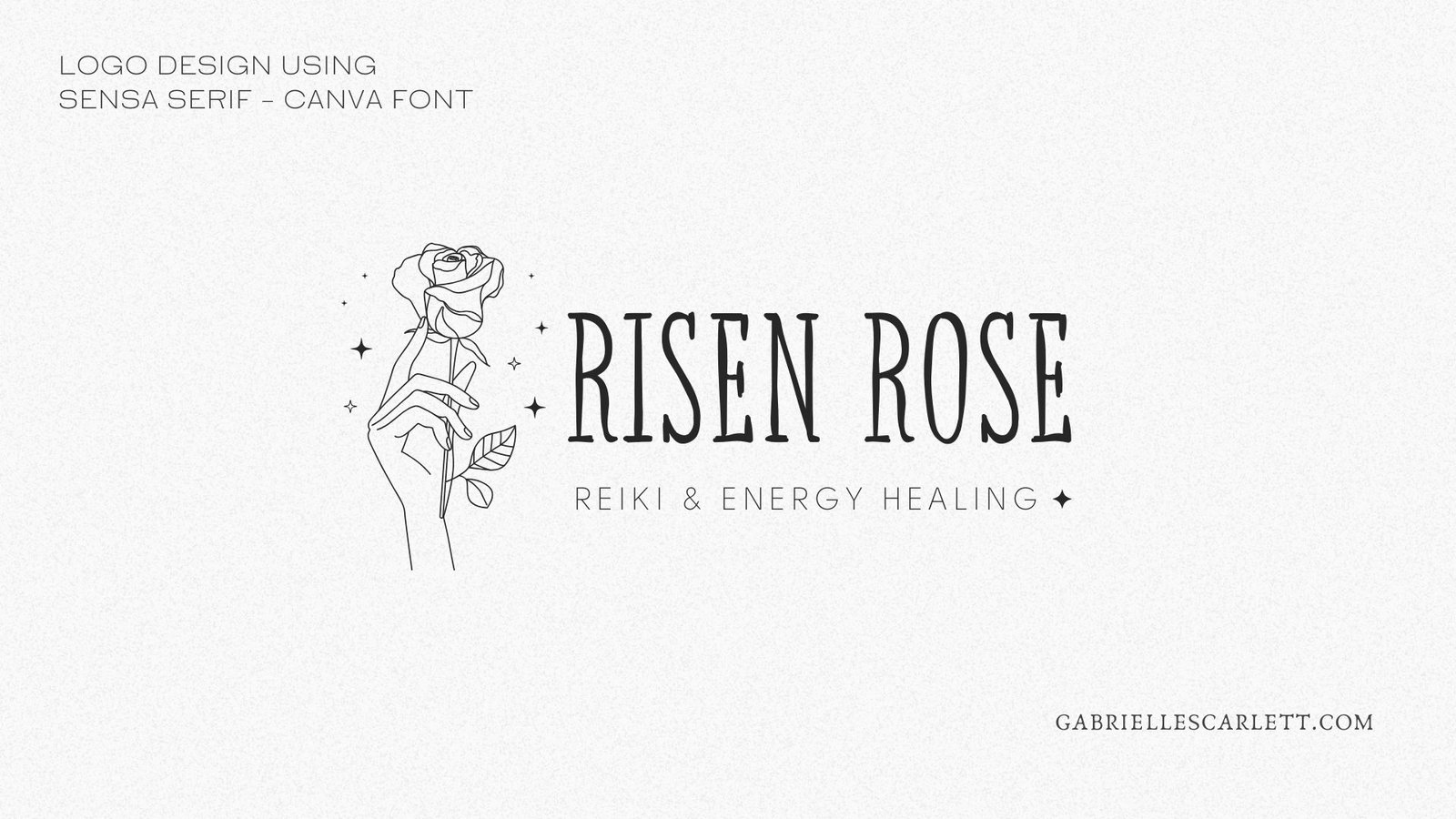 21 - Sensa Serif (2) branding for Risen Rose, a sample of Sensa Serif font in branding designed by Gabrielle Scarlett
