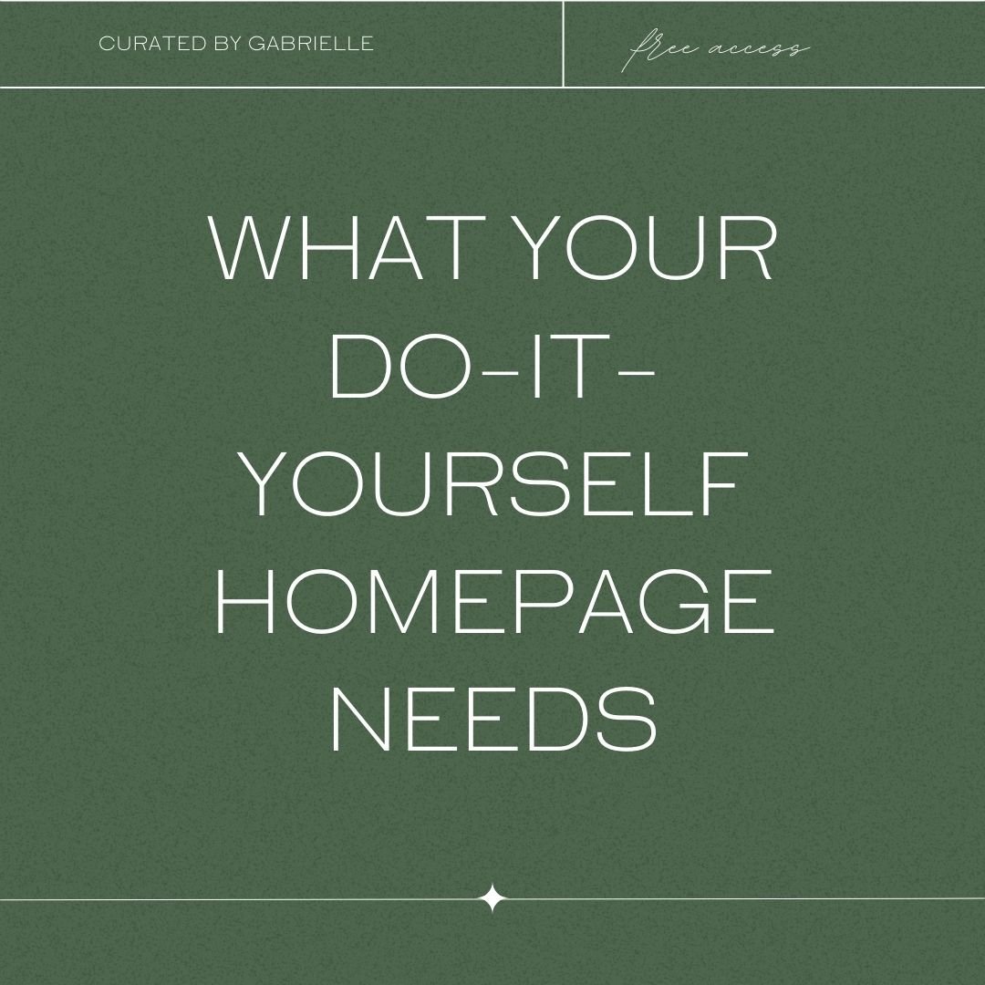 What Does Your DIY Homepage Need? | DIY Web Design